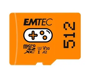 EMTEC GAMING microSDXC 512GB / Class 10 / UHS-I / U3 / A2 / V30 / čtení 100MBs / zápis 50MBs 