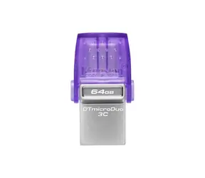 Kingston DataTraveler MicroDuo 3C Gen3 64GB stříbrná / Flash Disk / USB 3.2 Gen 1 - (USB-A & C 3.0)