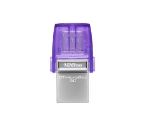 Kingston DataTraveler MicroDuo 3C Gen3 128 GB stříbrná / Flash Disk / USB 3.2 Gen 1 - (USB-A & C 3.0)