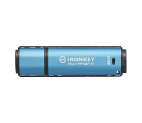 Kingston IronKey Vault Privacy 50 64GB modrá / Flash Disk / USB 3.2 Gen 1 - (USB-A 3.0)