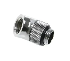 BitsPower otočný úhlový adaptér 45° G1/4" (M) > G1/4" (F) stříbrná