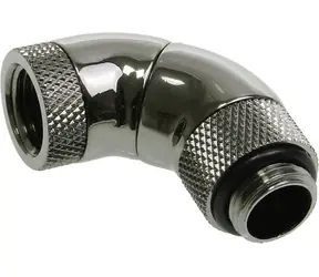 BitsPower 3x otočný úhlový adaptér 90° G1/4" (M) > G1/4" (F) lesklá černá