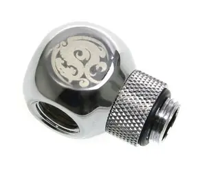 BitsPower Otočný T-splitter 1x G1/4 (M) > 2x G1/4" (F) stříbrná