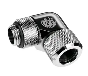 BitsPower Advanced otočný úhlový adaptér 90° G1/4 > 12mm hardtube stříbrná