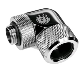 BitsPower Advanced otočný úhlový adaptér 90° G1/4 > 16mm hardtube stříbrná
