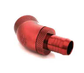 BitsPower otočné připojení 45° G1/4" (M) > 10mm trubka červená