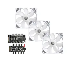 BitsPower sada 3 ks Notos 120mm ARGB bílá / 3ks / 120 mm / 28 dB @ 1800 RPM / 8 LEDs / 4-pin