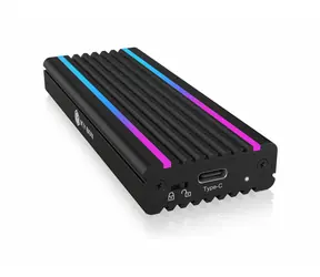 Icy Box IB-1824ML-C31 černá / Externí box pro 1x NVMe s LED proužky/ USB 3.1 Type C & A