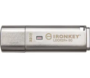 Kingston IronKey Locker+ 50 32GB stříbrná / Flash Disk / USB 3.2 Gen 1 - (USB-A 3.0)