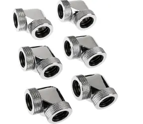 RAIJINTEK Pelias silver - D160906 6 ks stříbrná / pro 16mm HardTube / G1/4" / 90° úhel