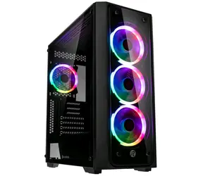 RAIJINTEK Ponos TG4 černá / E-ATX / 1x USB 3.0 + 2x USB 2.0 / 4x 120mm ARGB / bez zdroje / průh. bočnice + přední panel
