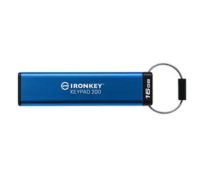 Kingston IronKey Keypad 200 16GB modrá / Flash Disk / USB 3.2 Gen 1 - (USB-A 3.0)