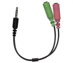Genius ACC-100 černá / Audioadaptér 3.5mm / 2x 3.5mm / 24cm 