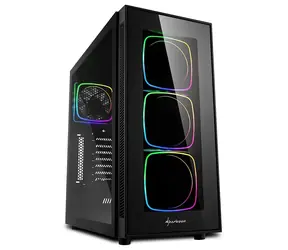Sharkoon TG6 černá / ATX / 2x USB 3.0 / 4x 120 mm / RGB / Bez zdroje / průhledná bočnice