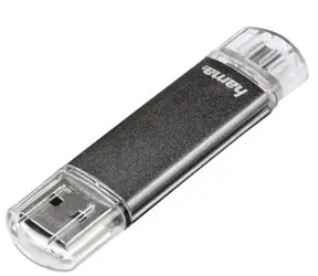 Hama 123924 flashPen "Laeta Twin" 16 GB šedá / Flash disk / čtení: až 10 MBs