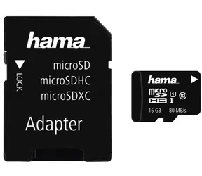 Hama 124138 microSDHC 16 GB / Class 10 /  80 MB/s / Adapter/Mobile