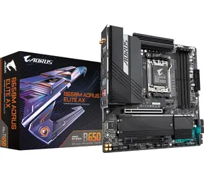 GIGABYTE B650M AORUS ELITE AX rev. 1.0 / AMD B650 / DDR5 / SATA III RAID / USB / GLAN / M.2 / sc.AM5 / Wi-Fi / m-ATX