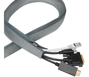 Logilink KAB0073 šedá / Organizátor kabelů se zipem / 50 mm x 1m 