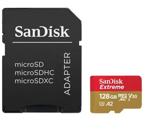 SanDisk Extreme microSDXC 128GB + adaptér  / Class 10 / UHS-I / čtení: až 190MBs