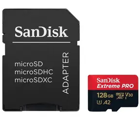 SanDisk Extreme PRO microSDXC 128GB + adaptér / Class 10 / UHS-I / čtení: až 200MBs