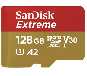 SanDisk Extreme microSDXC 128GB + adaptér / V30 / UHS-I / čtení: až 190MBs