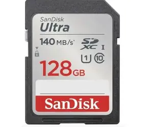 SanDisk Ultra SDXC 128GB / Class 10 / rychlost přenosu 140 MB/s / vhodné pro FULLHD
