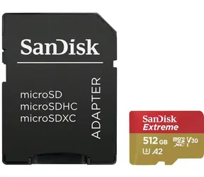 SanDisk Extreme microSDXC 512GB + adaptér  / Class 10 / UHS-I / čtení: až 190MBs