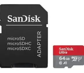 SanDisk Ultra microSDXC 64GB + adaptér / Class 10 / UHS-I / čtení: až 140MBs / doprodej