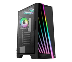 AeroCool Mirage černá / PC skříň / ATX / 2x USB 3.0 / 1x USB 2.0 / Bez zdroje / průhledná bočnice