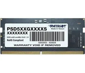 Patriot Signature 8GB (1x8GB) 4800MHz / SO-DIMM / DDR5 / CL40 / On-die ECC / Unbuffered / 1.1V