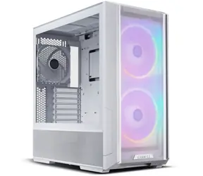 Lian Li Lacool 216 ARGB bílá / mATX / mini-ITX / mATX / ATX / E-ATX / 2xUSB 3.2 A+USB C / bez zdroje / průhledná bočnice