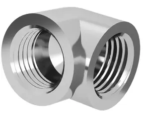 Barrow G1/4 (F-F) spojka - 90° koleno stříbrná 