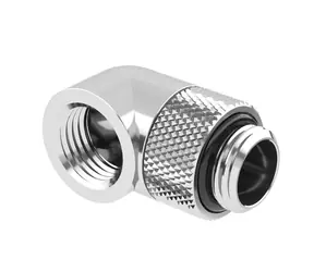 Barrow G1/4 (M-F) spojka - 90° koleno (TWT90-v2.5) stříbrná 