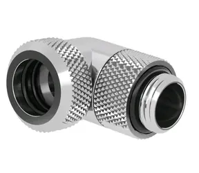 Barrow G1/4 (M) šroubení pro 12mm pevnou trubici - 90° koleno stříbrná