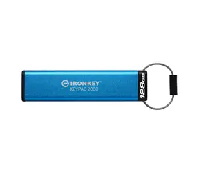 Kingston IronKey Keypad 200C 128GB modrá / Flash Disk / USB-C 3.2 Gen 1 - (USB-C 3.0)