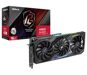 ASRock Radeon RX 7800 XT Phantom Gaming 16GB OC / 1295-2565 MHz / 16GB GDDR6 / 256-bit / 1x HDMI + 3x DP / (8+8) 
