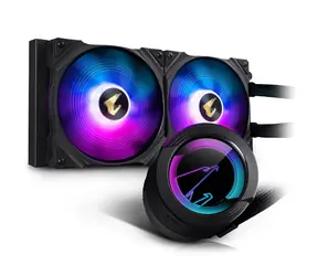 GIGABYTE AORUS WATERFORCE 280 / 2x 140 mm / 36.5 dB / 83.83 CFM / 950-2150 RPM / RGB / Intel + AMD