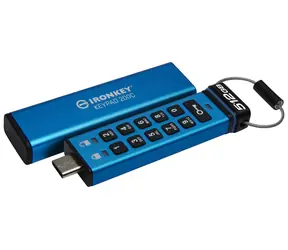 Kingston IronKey Keypad 200C 512GB modrá / Flash Disk / USB 3.2 Gen 1 - (USB-C) / FIPS 140-3 Level 3