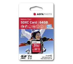 AgfaPhoto SDXC Card High Speed 64GB / R:100 MB/s / W:50 MB/s / Class 10