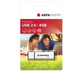 AgfaPhoto USB 2.0 4GB stříbrná / Flash Disk / USB-A 2.0 / R:12 MB/s / W:4 MB/s 