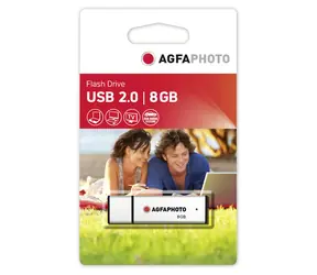 AgfaPhoto USB 2.0 8GB stříbrná / Flash Disk / USB-A 2.0 / R:12 MB/s / W:4 MB/s 