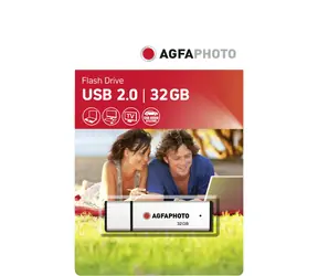 AgfaPhoto USB 2.0 32GB stříbrná / Flash Disk / USB-A 2.0 / R:15 MB/s / W:5 MB/s 
