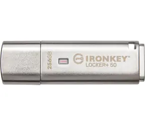 Kingston IronKey Locker+ 50 256GB stříbrná / Flash Disk / USB 3.2 Gen 1 - (USB-A 3.0)