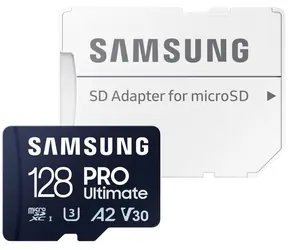 SAMSUNG Micro SDXC PRO Ultimate 128GB + SD adaptér / UHS-1 / Class 10 / U3 / Čtení: 200MBps / Zápis: 130MBps