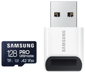 SAMSUNG Micro SDXC PRO Ultimate 128GB + USB adaptér / UHS-1 / Class 10 / U3 / Čtení: 200MBps / Zápis: 130MBps