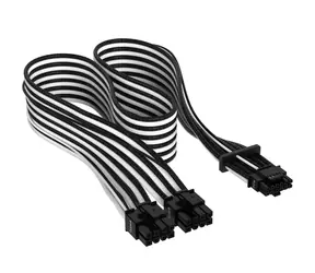 Corsair Premium Sleeved 12+4 Pin PCIe Gen5 12VHPWR černo-bílá / až 600W