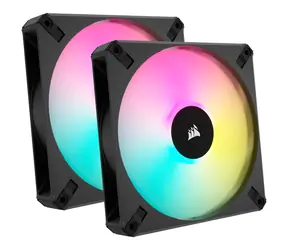 Corsair AF Elite Series RGB 140 mm černá 2 ks / Fluid Dynamic Bearing / 500-1700 RPM / 89 CFM / 4-pin