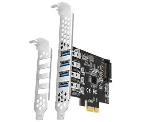AXAGON PCEU-43RS, PCIe řadič, 4x USB 5Gbps, napájení z PCIe nebo SATA, Renesas PD720201, SP & LP
