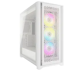 Corsair iCUE 5000D RGB Airflow bílá / E-ATX / 2x USB 3.2 / USB-C / 3x 120mm / bez zdroje / průhledná bočnice