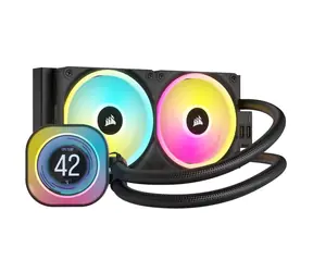 Corsair iCUE LINK H100i RGB LCD černá / 2x 120mm / 480-2400 RPM / 63.1 CFM / Intel + AMD